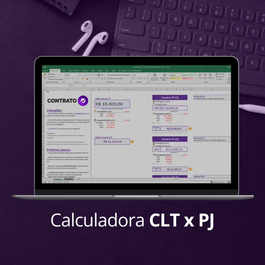 Calculadora CLT x PJ - Simples Nacional - com fator R - INSS - Imposto de Renda